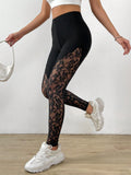 Leggings pizzo a contrasto