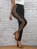 Leggings con stampa geo e slogan