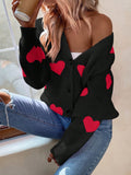 Cardigan modello a cuore spalle cadenti